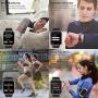 Smart Watch - Sazooy Bluetooth Smart Watch Support Make/Answer Phones Send/Get Messages Compatible Android iOS Phones with Camera Pedometer SIM SD Card Slot for Men Women (Silver)