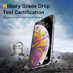 Humixx Clear iPhone Xs Case, [Military Grade Drop Tested] Shockproof and Anti-Drop Protection Case, Anti-Yellow Cover Hard PC Backboard Case with Soft Edges Designed foriPhone X(2017), iPhone Xs(2018)