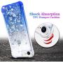 Ruky iPhone 6 6S 7 8 Case, iPhone SE 2020 Case, Gradient Quicksand Series Glitter Bling Flowing Liquid Floating Soft TPU Protective Girls Women Case for iPhone 6/6s/7/8/SE 2020 4.7", Gradient Azure