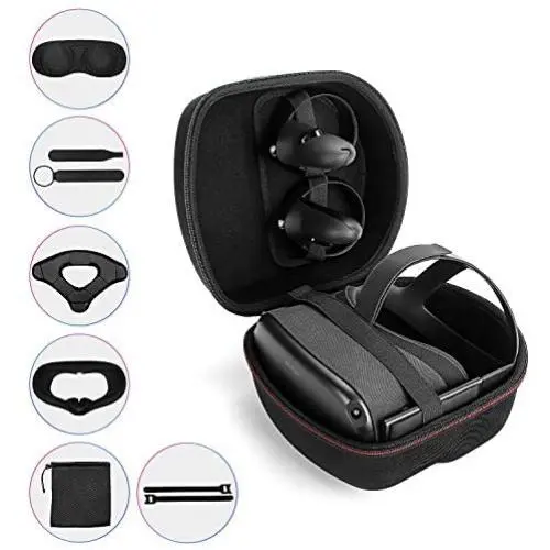 Fromsky Oculus Quest Accessory Set, Travel Case & Knuckle Strap & Lens Protect Cover & Silicone Face Cover Mask & Head Strap Pad for Oculus Quest VR Accessories kit (7-Piece Set) Fromsky Oculus Quest Accessory Set, Travel Case & Knuckle Strap & Lens Protect Cover & Silicone Face Cover Mask & Head Strap Pad for Oculus Quest VR Accessories kit (7-Piece Set)