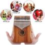 Kalimba 17 Keys Thumb Piano, Easy to Learn Portable Musical Instrument Gifts for Kids Adult Beginners with Tuning Hammer and Study Instruction. Known as Mbira, Wood Finger Piano