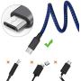 Micro USB Cable, 3Pack 6FT Android Charger Cord Long Nylon Braided Sync and Fast Charging Cables Compatible with Galaxy S6 S7 Edge, Android & Windows Smartphones and More- Blue