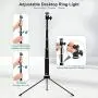 Desktop LED Ring Light 10’’ with Adjustable Tripod Stand and Phone Holder, TBJSM Dimmable Selfie Ring Light for Makeup, TikTok, Live Streaming and YouTube Video Shooting