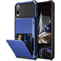 Vofolen Case for iPhone Xs Max Case Wallet ID Slot Credit Card Holder Scratch Resistant Dual Layer Protective Bumper Rugged TPU Rubber Armor Hard Shell Case Cover for iPhone Xs Max 10S Max (Navy)