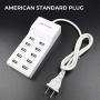 USB Wall Charger Desktop Charging Station with Rapid Charging Auto Detect Technology Safety Guaranteed 10-Port Family-Sized Smart USB Ports for Multiple Devices Smart Phone Tablet Laptop Computer