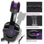 Stereo Gaming Headset for PS4, SADES SA930 Wired Noise Cancelling Headphone with Volume Control Mic Soft Memory Earmuffs for PC Laptop Mac New Xbox one(Black Purple)