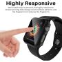 EGV [2 Pack] Tempered Glass Case for Apple Watch 42mm Series 3/2 / 1, iWatch 42mm Screen Protector Cover, All Around Hard PC Protective Case - Black