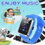 [SIM Card Include] Smart Watch for Kids - Kids Smart Watch Phone for Boys Girls with Phone Call Camera Games Music Alarm Clock Calendar Kids Smartwatch Electronic Wrist Watch for Birthday Gift (Blue)