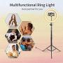 10 RGB Ring Light, MOUNTDOG 16 Colors Selfie Beauty Ring Light with Tripod Stand/Phone Holder Dimmable LED Ring Light with USB for YouTube, Live Stream,Makeup and etc