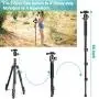 UBeesize 61.4-inch Camera Tripod, 12kg/26.4lb Load Aluminum Travel Tripod Stand, Compact and Lightweight Video Tripod for DSLR Cameras, Projectors, Camcorders, Canon and Nikon, Black UBeesize 61.4-inch Camera Tripod, 12kg/26.4lb Load Aluminum Travel Tripod Stand, Compact and Lightweight Video Tripod for DSLR Cameras, Projectors, Camcorders, Canon and Nikon, Black