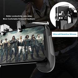 Upgraded Game Controllers Mobile Game Controller Sensitive Shoot Aim Gaming Grip with Gaming Trigger Gamepad Phone Stand Joystick with Fire Button Shooter Stretchable for iOS Android Phone 4.7-6.5“