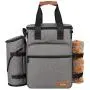 Hilike Premium Pet Travel Bag for Dog & Cat-Week Away Tote Organizer Bag for Dogs Travel-Includes 1 Dog Tote Bag,1 Dog Food Carrier Bag, 2 Silicone Collapsible Bowls,1 Blanket,1 Frisbee(Grey)