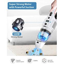 Handheld Vacuum, FYLINA Cordless Hand Vacuum, 7500PA Suction Handheld Vacuum Cleaner, Powered by Li-ion Rechargeable Battery with 120W Cyclonic Motor, for Home, Office, Pet Hair, and Car Cleaning