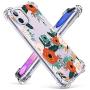 GVIEWIN iPhone 11 Case, Clear Flower Design Soft & Flexible TPU Ultra-Thin Shockproof Transparent Bumper Protective Floral Cover Case for iPhone 11 6.1 Inch 2019,Flowering/Reseda Green