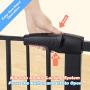 KingSo 48.8" W x 36" H Baby Gate Extra Tall Wide Large Dog Gate Auto Close Safety Gate Durable Walk Thru Child Gate for Stairs Doorways. Include 4 Pressure Bolts, 2.75", 5.5" & 8.25" Extension, Black