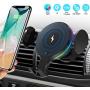 Wireless Car Charger Mount, KNGUVTH Auto Clamping Car Wireless Charger 10W 7.5W Qi Fast Charging Car Phone Holder Air Vent Compatible with iPhone 11 Pro Max Xs X XR 8+, Samsung S10 S10+ S9 S9+ S8 S8+ 