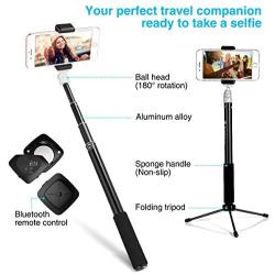 Fotopro 36" Selfie Stick with Bluetooth Remote Cliker, Phone Tripod Mount, Removable Mini Tripod, Extendable Monopod Travel Tripod Stand for Android Smartphone iPhone Samsung Galaxy Huawei