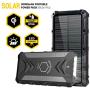 Solar Power Bank 30000mAh, Movic Solar Qi Wireless Charger, Outputs 5V/3A High-Speed & 2 Inputs Huge Capacity Phone Charger for Smartphones, IP67 Rating, Strong Light LED Flashlights (Black)