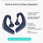 SLUB [Plus] Bluetooth 5.0 Headphones with Mic for Cell Phone True Wireless Waterproof IPX7 Earhook Lightweight 12H Playtime Invisible Earbuds for iPhone/Android (Blue)