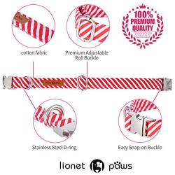 lionet paws Christmas Dog Collar with Bowtie Durable Adjustable Handmade Comfortable Cotton Bow Tie Dog Collar Cat Collar with Metal Buckle,Party,Festival,Holiday Style