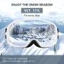 OlarHike Ski Snow Goggles for Men and Women, Anti-Fog Over Glasses Snowboard Goggles with UV Protection, Windproof Dual Lens Goggles for Skiing & Skating & Outdoor Sport, UV400