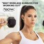 Duet 50 Pro - Wireless Bluetooth Earbuds. 130 Hour Long Battery Life for iPhone, Android. [Featured in Forbes] Phone Charger Mini Power Bank Case, Sweatproof TWS Headphones. aptX Sound for Running