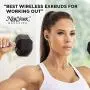Duet 50 Pro - Wireless Bluetooth Earbuds. 130 Hour Long Battery Life for iPhone, Android. [Featured in Forbes] Phone Charger Mini Power Bank Case, Sweatproof TWS Headphones. aptX Sound for Running