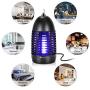 YUNLIGHTS Bug Zapper 8w Electric Fly Killer, Fly Traps Mosquito Zapper Plug-in with Hook, Hanging Standing Mosquito Killer Lamp Indoor, Flying Insect Trap for Indoor Use Upgraded(Black)