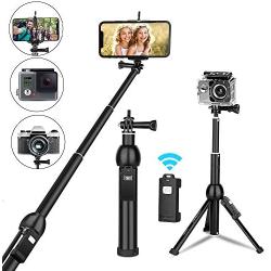 Selfie Stick, All in one Portable 45 Inch Selfie Stick Tripod Phone Tripod Stand with Wireless Remote for iPhone 11 Pro Max Xs Xr X 8 7 6 Plus Android Samsung Huawei OnePlus GoPro Max Hero8