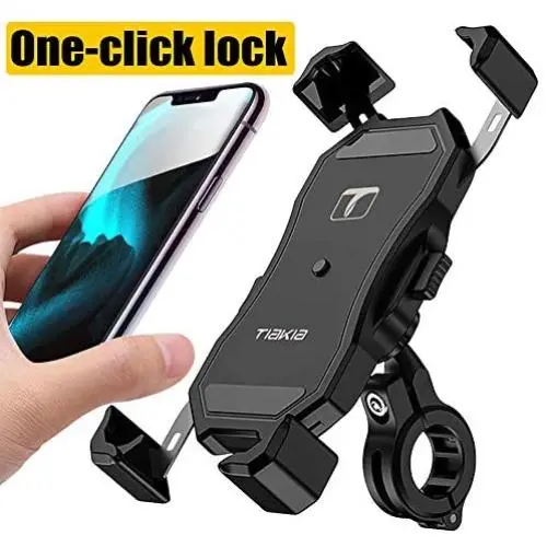 Bicycle & Motorcycle Phone Mount, Aluminum Alloy Bike Phone Holder with 360° Rotation for iPhone 11 Pro Max X XR Xs 7s 8 Plus, Samsung S20 S7/S6/Note10/9/8/4 GPS Bicycle & Motorcycle Phone Mount, Aluminum Alloy Bike Phone Holder with 360° Rotation for iPhone 11 Pro Max X XR Xs 7s 8 Plus, Samsung S20 S7/S6/Note10/9/8/4 GPS
