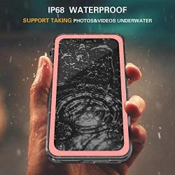 Huakay iPhone 11 Waterproof Case, Full Body 360° Protective Shockproof Dirtproof Sandproof IP68 Phone Case for iPhone 11 (Pink/Clear)(6.1inch)