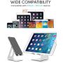 LORERAN Cell Phone Stand, Phone Dock, Phone Holder, Cradle for Smartphone and Tablet, Aluminum Stand Compatible with Samsung iPhone 11 Pro Xs Xs Max Xr X 8 7 6 6s Plus 5 5s 5c - (Silver)
