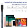5Pack 6FT iPhone Charger Lightning Cables, Mfi Certified Charging Cable USB Syncing Data&High-Speed Nylon Braided Cord Cable Compatible 11 Pro Max XR XS X 8 8 Plus 7 7 Plus 6s 6sPlus iPad iPod & More