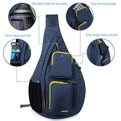 WANDF Sling Bag One Strap Backpack Travel Crossbody Backpack Water-Resistant