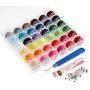 ilauke 36Pcs Bobbins and Sewing Thread with Case for Singer Brother Janome Babylock Kenmore Machine