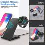 HUOTO Wireless Charger,2 in 1 Wireless Charging Dock with iWatch Stand for iWatch 5/4/3/2, 7.5w Qi Fast Charger for iPhone 11/11 Pro Max/XR/XS Max/XS/X/8/8P/Galaxy Note 10/S10/S9 (AC Adapter) (Black)