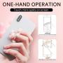 Finger Ring Stand with Blingy Diamond Rhinestone, Nsiucion Four Clover Leaf Phone Ring Kickstand Holder [Washable] [Removable], 360°Rotation Zinc Alloy Ring Grip Stand for All Phones (Rose Gold)