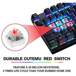 MOTOSPEED 2.4GHz Wireless/USB Wired Mechanical Keyboard 87Keys Led Backlit Red Switches Type-C Gaming Keyboard for Gaming and Typing,Compatible for Mac/PC/Laptop