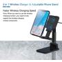 Wireless Charger, 2 in 1 Wireless Charging Station, iPhone Holder Cradle Dock for Desk, Adjustable Cell Phone Charger Stand Compatible with 11/Pro/Max/X/XR/XS Max/8 Plus, Samsung Galaxy S10/S9/S8