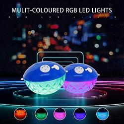 Bluetooth Speakers with Colorful Lights, Portable Speaker IPX7 Waterproof Floatable, Built-in Mic,Crystal Clear Stereo Sound Speakers Bluetooth Wireless 50ft Range for Home Shower Outdoors Pool Travel