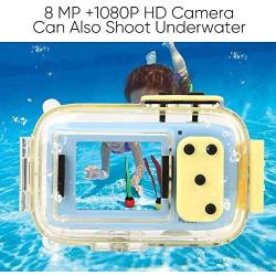 V BESTLIFE Children Camera, 8.0MP 1920x1080P 2 Inch HD IPS Screen Mini Portable Kids 10ft Waterproof Digital Video Camera Gift for Children