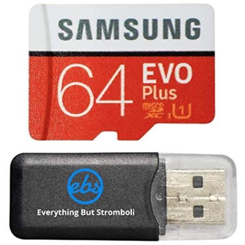 Samsung Galaxy S9 Memory Card 64GB Micro SDXC EVO Plus Class 10 UHS-1 S9 Plus, S9+, Cell Phone Smartphone with Everything But Stromboli (TM) Card Reader (MB-MC64)