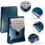 Moozica 17 Keys EQ Kalimba Thumb Piano, Professional Electric Kalimba with Built-in Pickup and High Performance Hard Case(Mahogany EQ, Piano Lacquer Finishing)