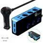 3-Socket Cigarette Lighter Quick Charge 3.0, Qidoe 120W 12V/24V Car Splitter and Three 2.4A USB Car Charger & LED Voltmeter Power Switch for GPS, Dash Cam, Sat Nav, Phone, iPad, Tablet (Blue) 3-Socket Cigarette Lighter Quick Charge 3.0, Qidoe 120W 12V/24V Car Splitter and Three 2.4A USB Car Charger & LED Voltmeter Power Switch for GPS, Dash Cam, Sat Nav, Phone, iPad, Tablet (Blue)