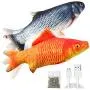 Senneny 2 Pack Electric Moving Fish Cat Toy, Realistic Plush Simulation Electric Wagging Fish Cat Toy Catnip Kicker Toys, Funny Interactive Pets Pillow Chew Bite Kick Supplies for Cat Kitten Kitty