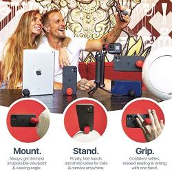 Sphere: The Anywhere-Mount for Your Phone & GoPro - Ultra-Mobile, Bi-Magnetic Cell Phone Holder for Car, Desk - Red