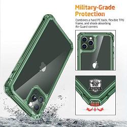 ESR Air Armor Designed for iPhone 11 Pro Max Case [Shock-Absorbing] [Scratch-Proof] [Military Grade Protection] Hard PC + Flexible TPU Frame, for The iPhone 11 Pro Max (2019), Transparent Dark Green