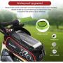 Zacro Bike Phone Mount Bags - Bicycle Front Frame Bag, Waterproof Bike Pouch Bag, Top Tube Frame Pannier Mobile Phone Touch Screen Holder Bike Bag with Headphone Hole for Smartphone Below 6 Inch