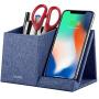 Lecone 10W Fast Wireless Charger with Desk Organizer Qi Certified Fabric Induction Charger Stand Pen Pencil Holder Compatible iPhone Xs MAX/XR/XS/X/8/8 Plus, Samsung S10/S9/S9+/S8/S8+/Note 10, Black