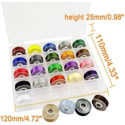 New brothread 25pcs Type L (SA155) Size Assorted Colors Prewound Bobbin Thread Plastic Side for Particular Embroidery and Sewing Machines - 60 Weight